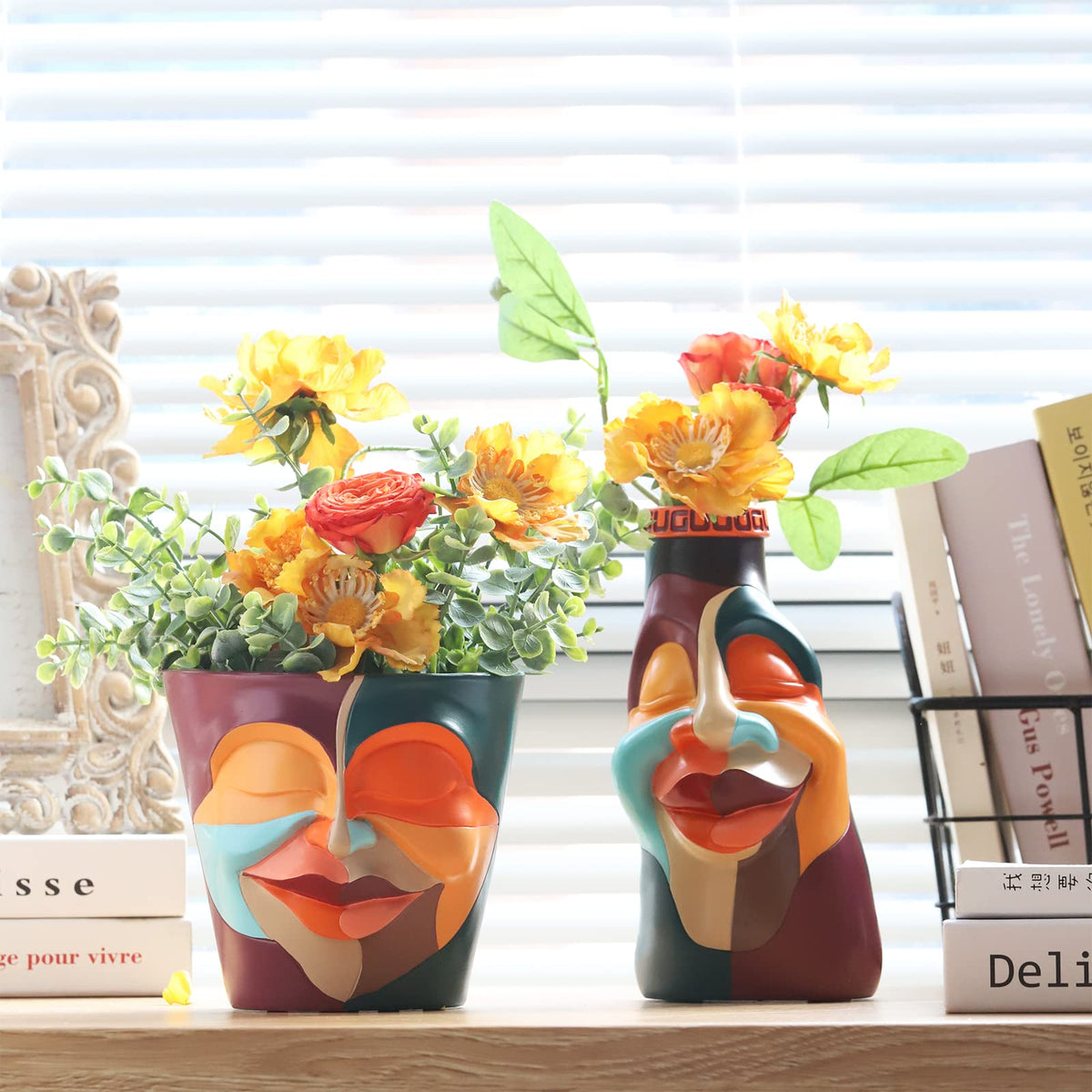GUGUGO switch-out hairdo planter lets you swap small plants easily.