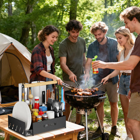 GUIBUKEYAN Grill Caddy with two paper towel holders for easy cleanup.
