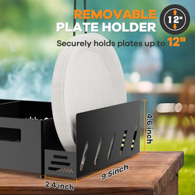 GUIBUKEYAN Grill Caddy removable napkin holder in use.