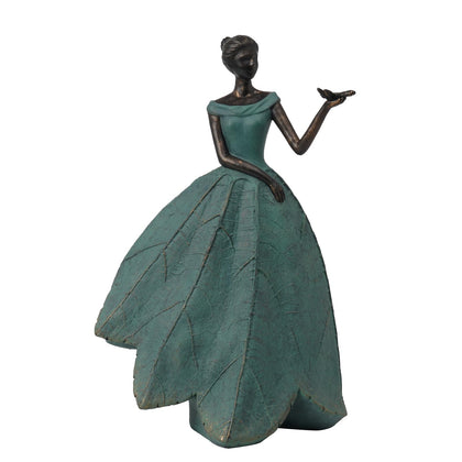Guichifun Fairy Statue with dragonfly detail enhances outdoor spaces with artistic charm.