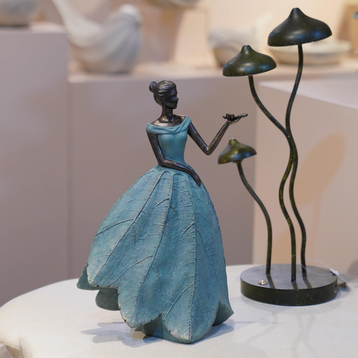 Guichifun Fairy Statue in vintage bronze finish offers timeless indoor decor appeal.