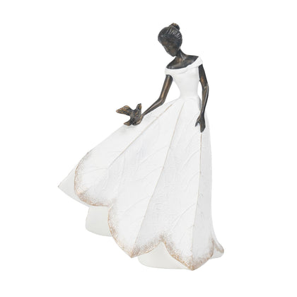 Guichifun fairy statue with leaf-angel design for indoor shelves and outdoor gardens.