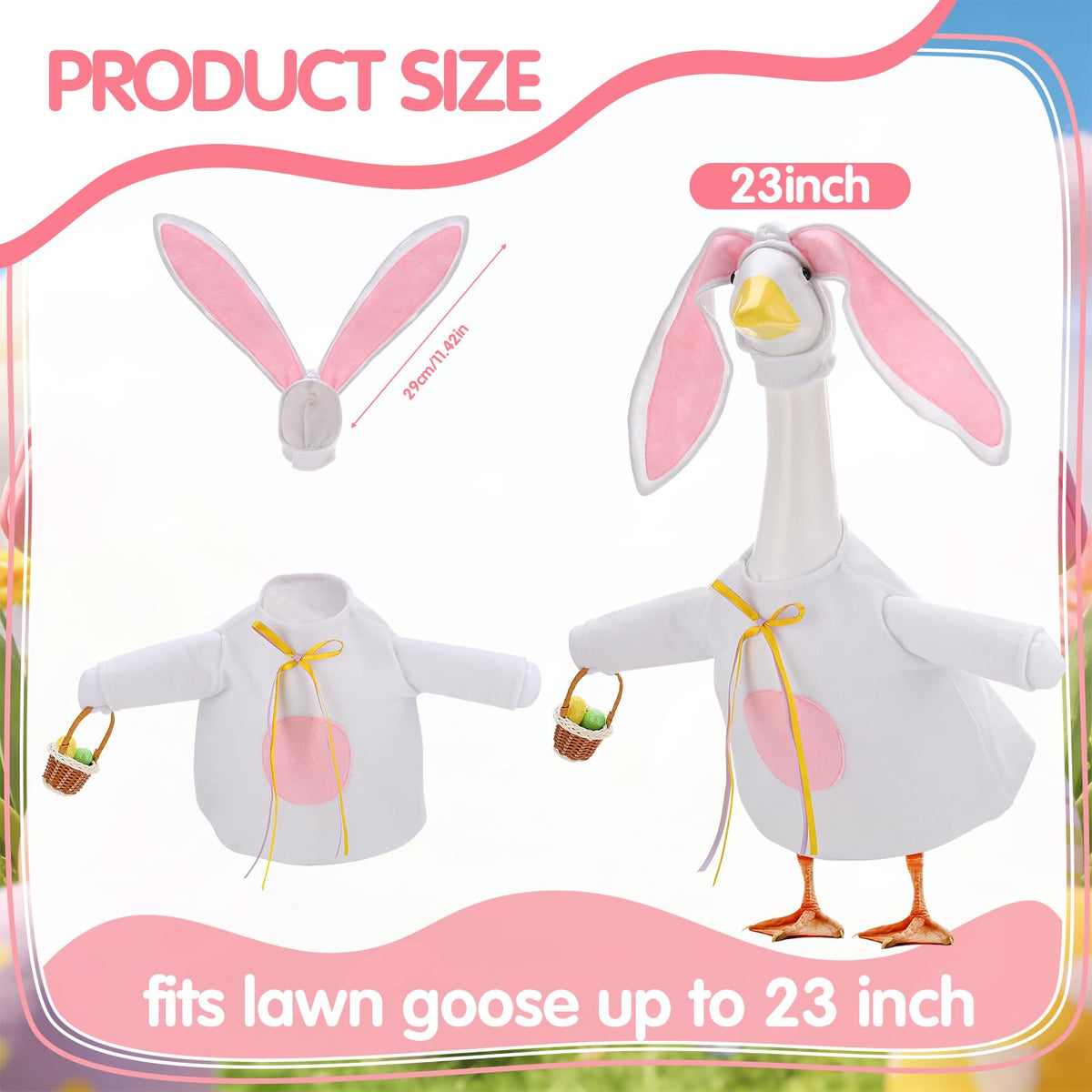 Guiqulai bunny costume set with hat elevates outdoor Easter decor.