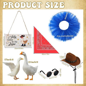 Guiqulai goose cowboy hat adds playful charm to outdoor porch geese.