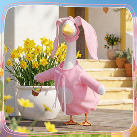 Guiqulai Easter Goose Outfit bunny hat adds playful spring charm to your outdoor display.