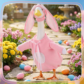 Guiqulai Easter Goose Outfit handmade basket highlights a whimsical Easter scene.