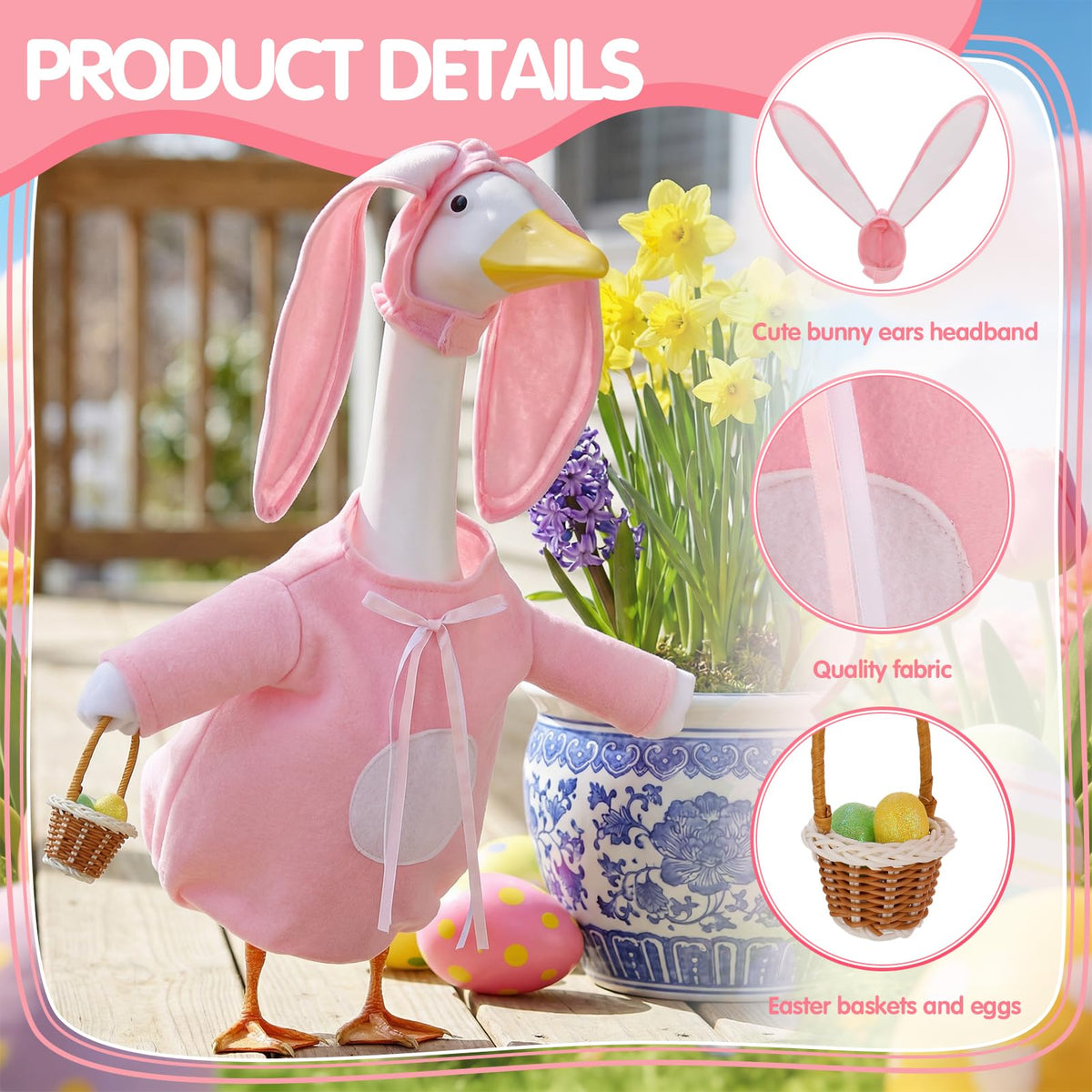 Guiqulai Easter Goose Outfit on lawn or porch creates instant seasonal charm.