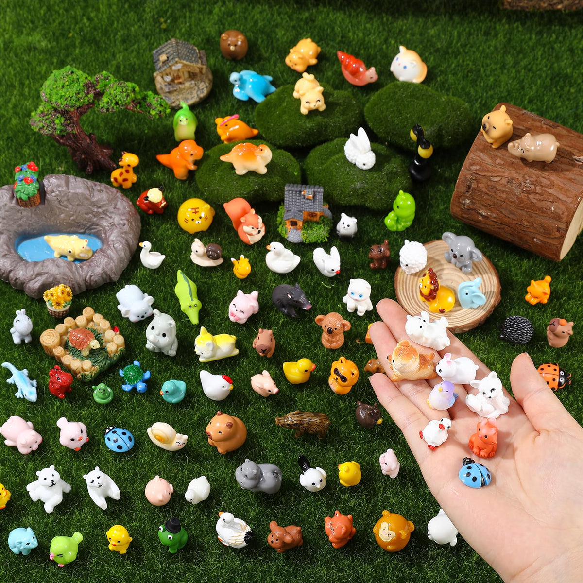 Guiqulai tiny animals add whimsy to bathroom decor and displays.