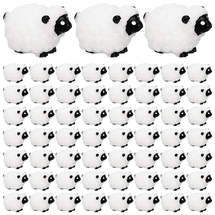 Guiqulai mini white sheep figurine brightens fairy gardens and moss landscapes.