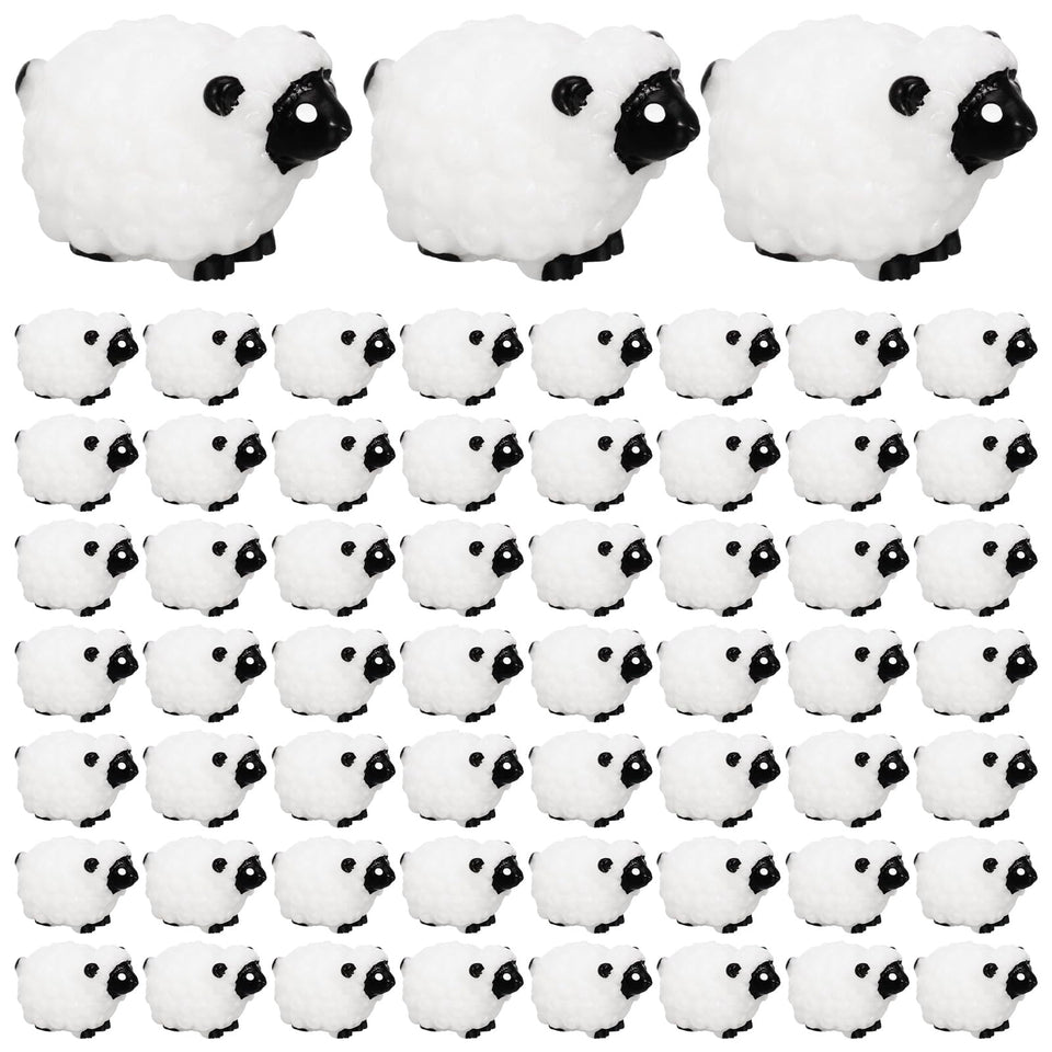 Guiqulai mini white sheep figurine brightens fairy gardens and moss landscapes.