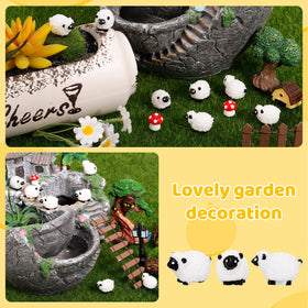 Guiqulai white sheep figurine creates cozy, playful miniature scenes.