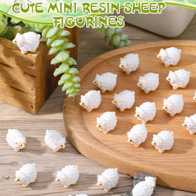 Guiqulai mini white sheep figurine close-up detail for collector sets