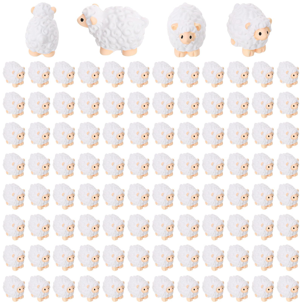 Guiqulai mini white sheep figurine detail adds whimsical charm to fairy garden scenes