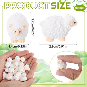 Guiqulai mini white sheep figurine fairy garden accent for charming potted displays; durable resin