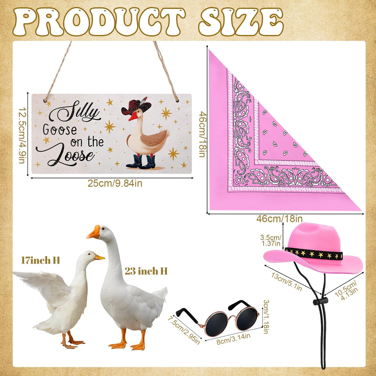 Guiqulai pink bandana for goose enhances festive styling