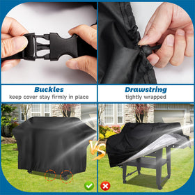 Guisong Daytona 68in griddle cover bottom drawstring allows snug enclosure.