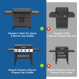 Guisong Daytona 68in griddle cover buckle straps demonstrates wind resistance and stability.