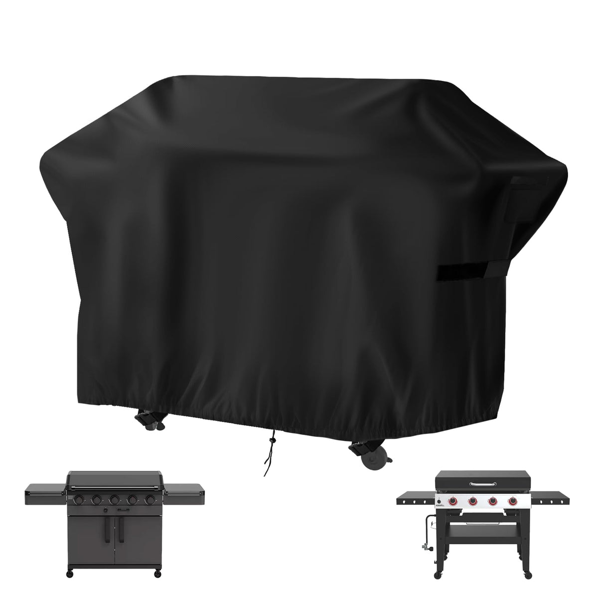 Guisong Daytona 68in griddle cover front view protects your grill from rain and sun.