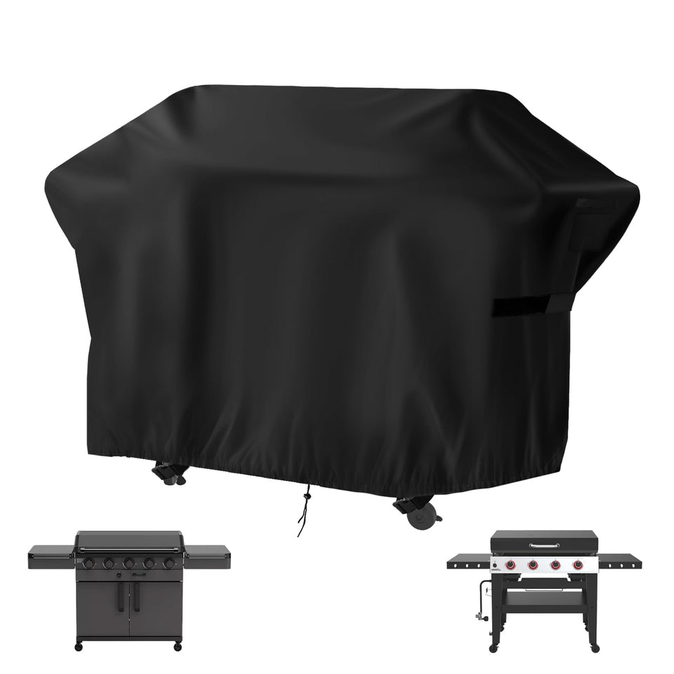 Guisong Daytona 68in griddle cover front view protects your grill from rain and sun.
