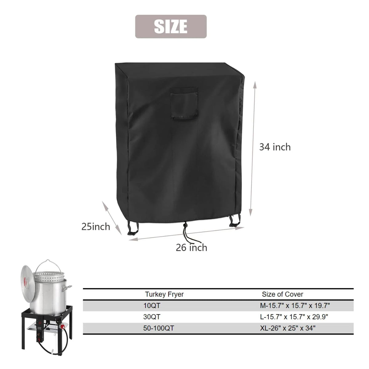Guisong cover fits Creole Feast and King Kooker fryers 80 and 100 qt