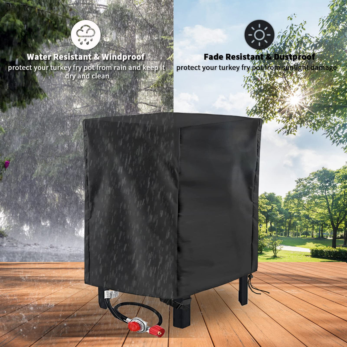 Guisong turkey fryer cover outdoors providing durable protection