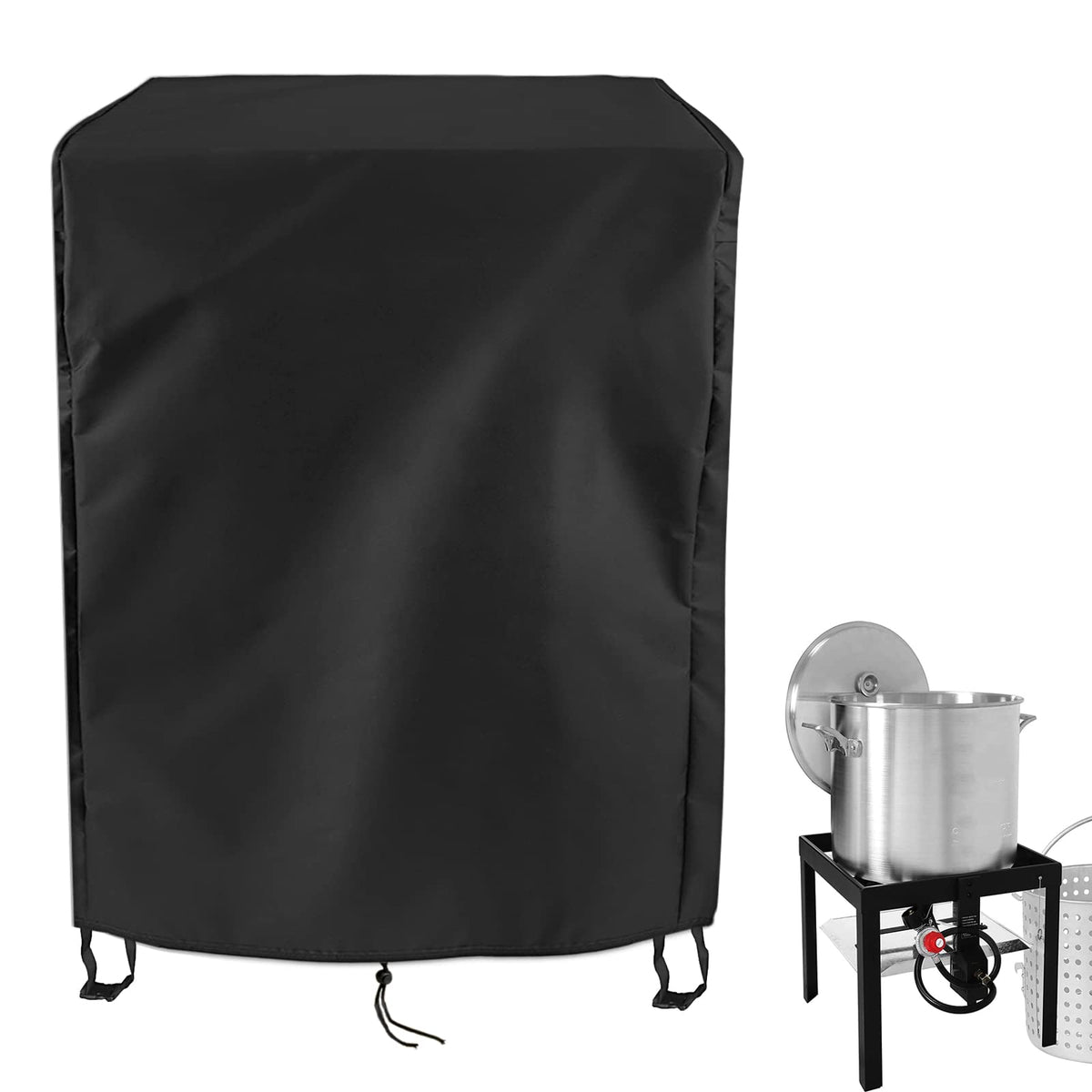 Guisong turkey fryer cover in waterproof fabric protecting outdoor fryer from rain