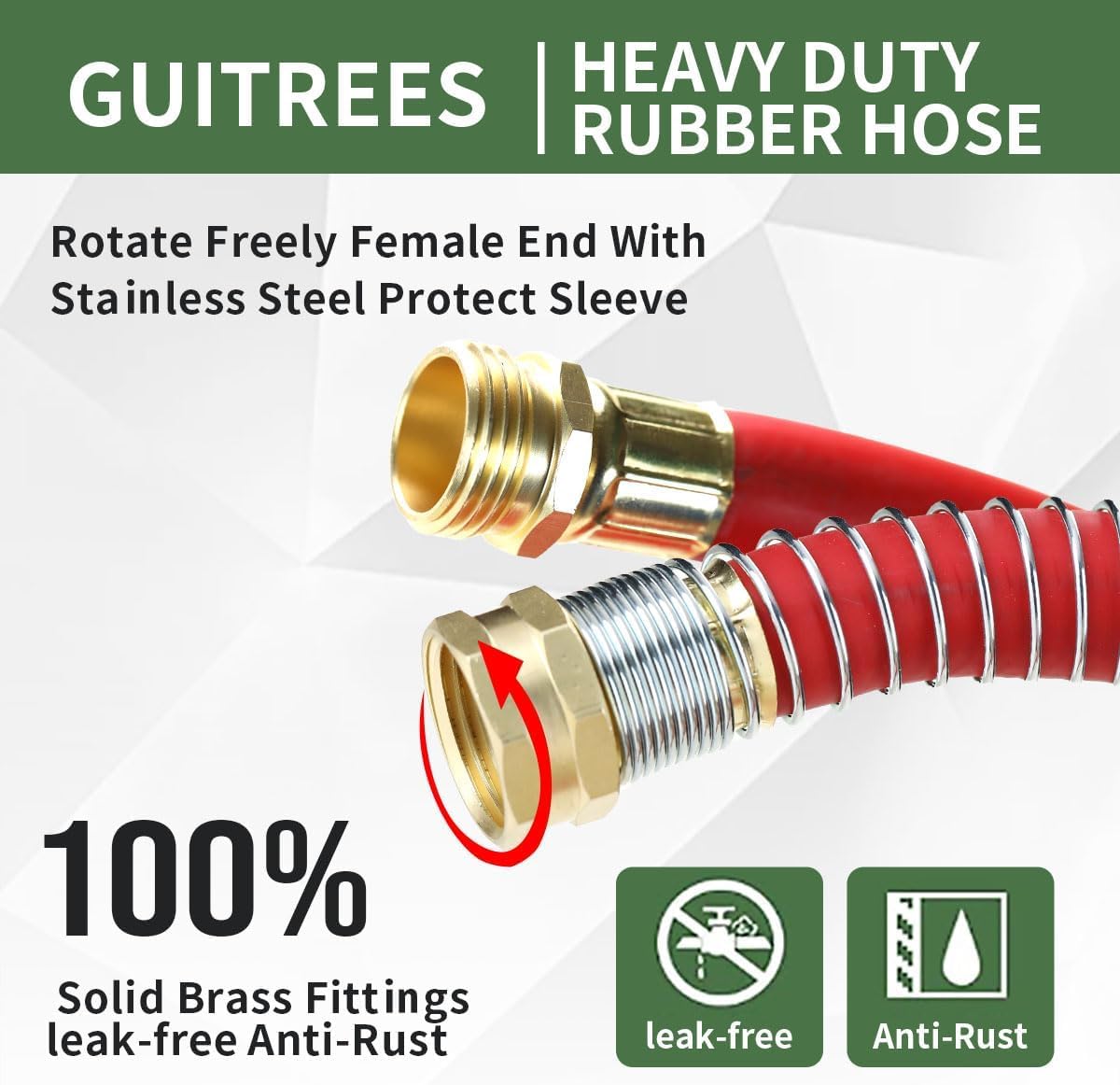 Guitrees brass GHT fittings 3-4inch secure, leak-free connections.