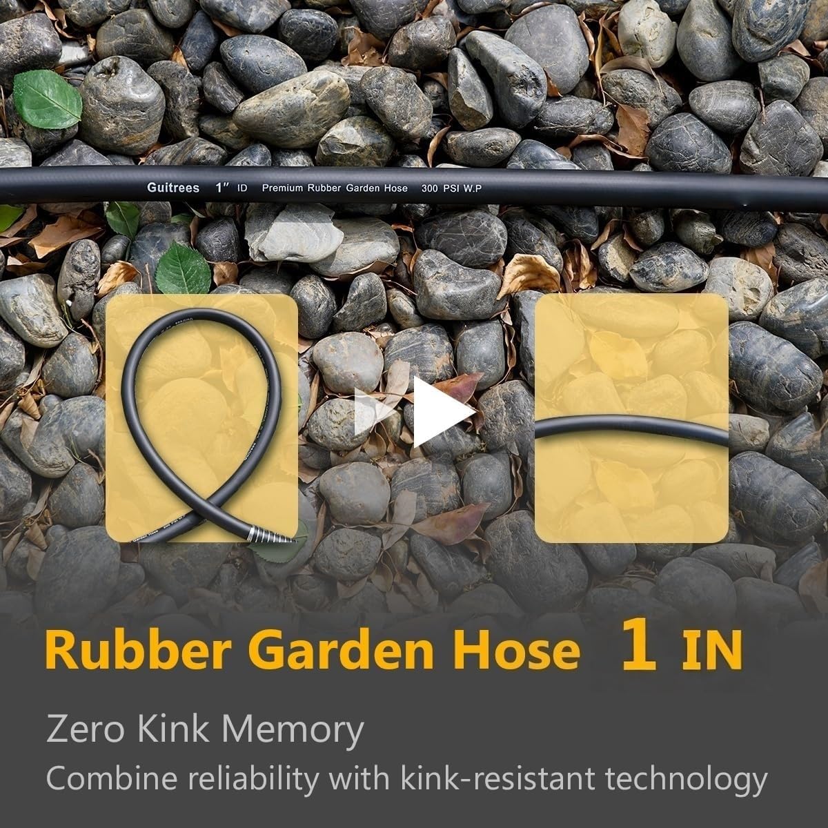 Guitrees five-layer braided hose durability shown in bends.