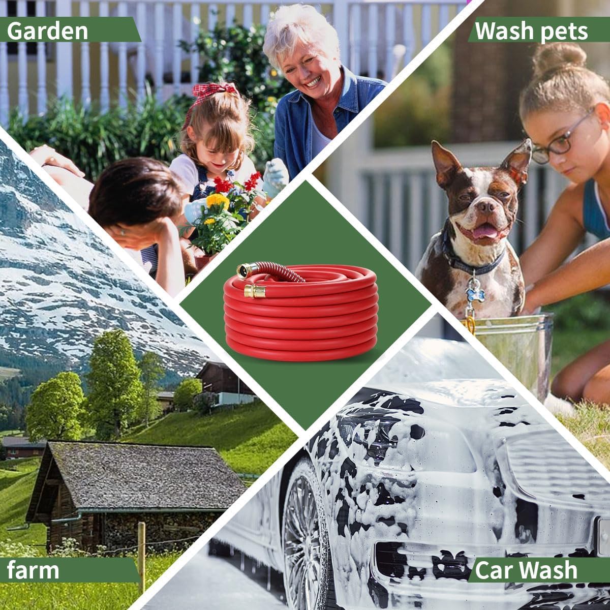 Guitrees hose used for gardening, agriculture, and construction tasks.