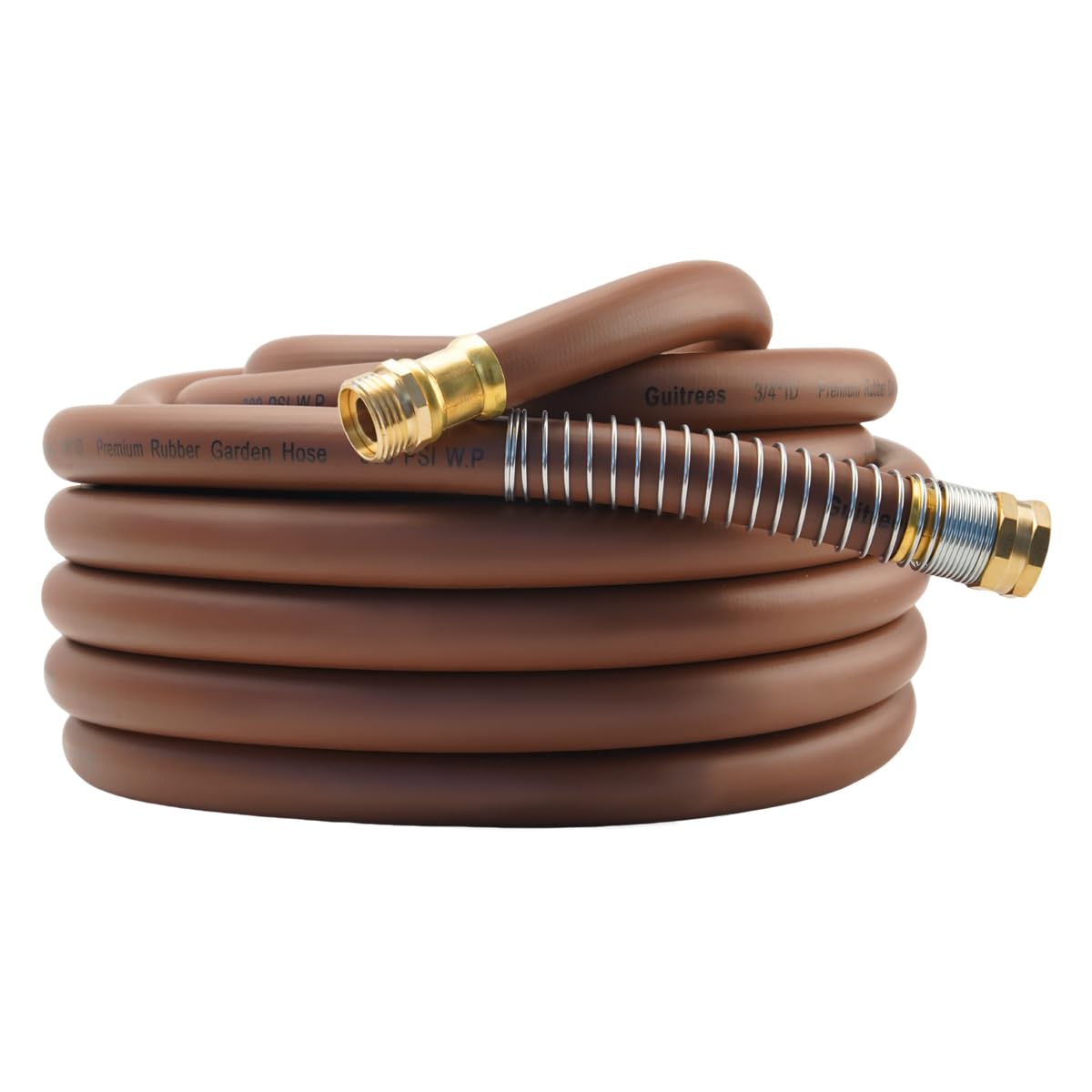Guitrees 50-ft garden hose with brass fittings ready for outdoor watering
