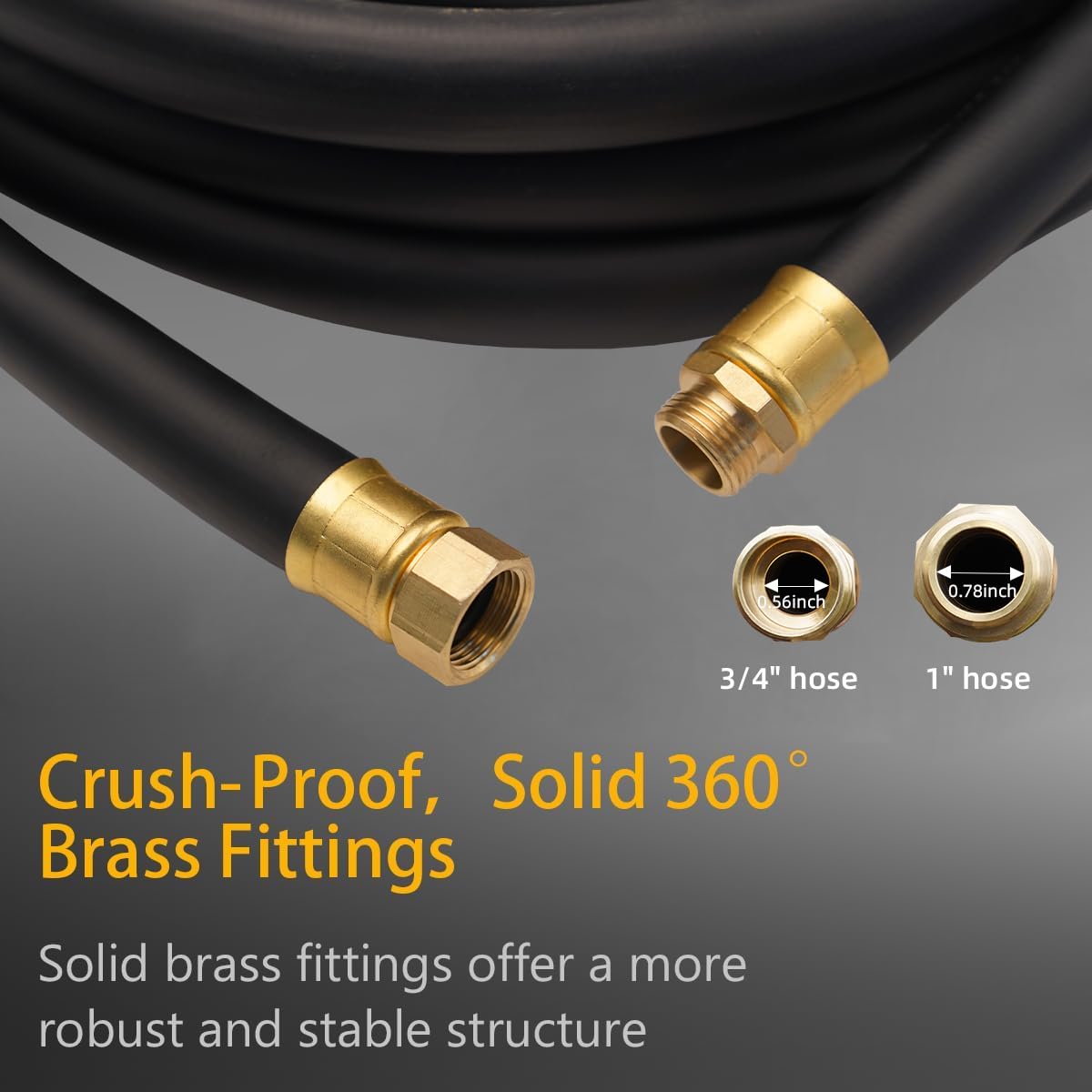 Guitrees hose with brass fittings for secure, long-lasting connections.