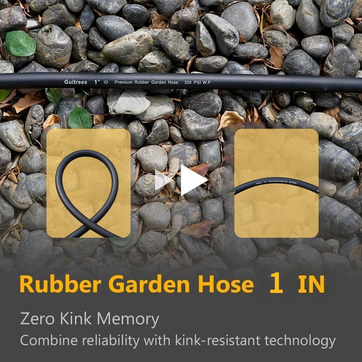 Guitrees rubber hose handles hot and cold water for versatile watering and cleaning.