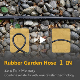 Guitrees rubber hose handles hot and cold water for versatile watering and cleaning.