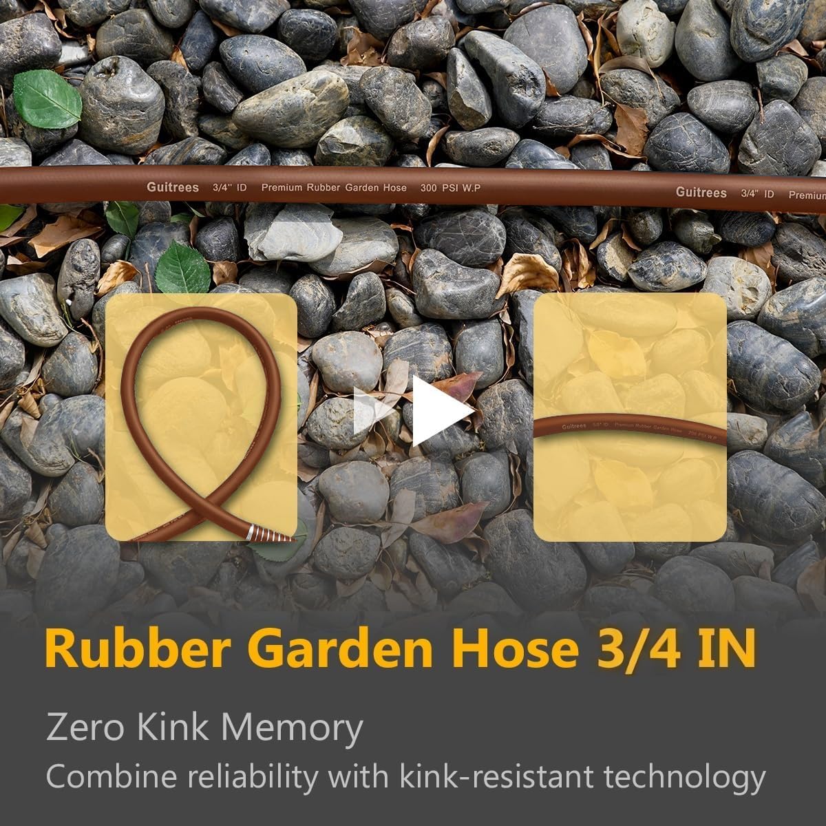 Guitrees kink-resistant garden hose ideal for seasonal watering and washing