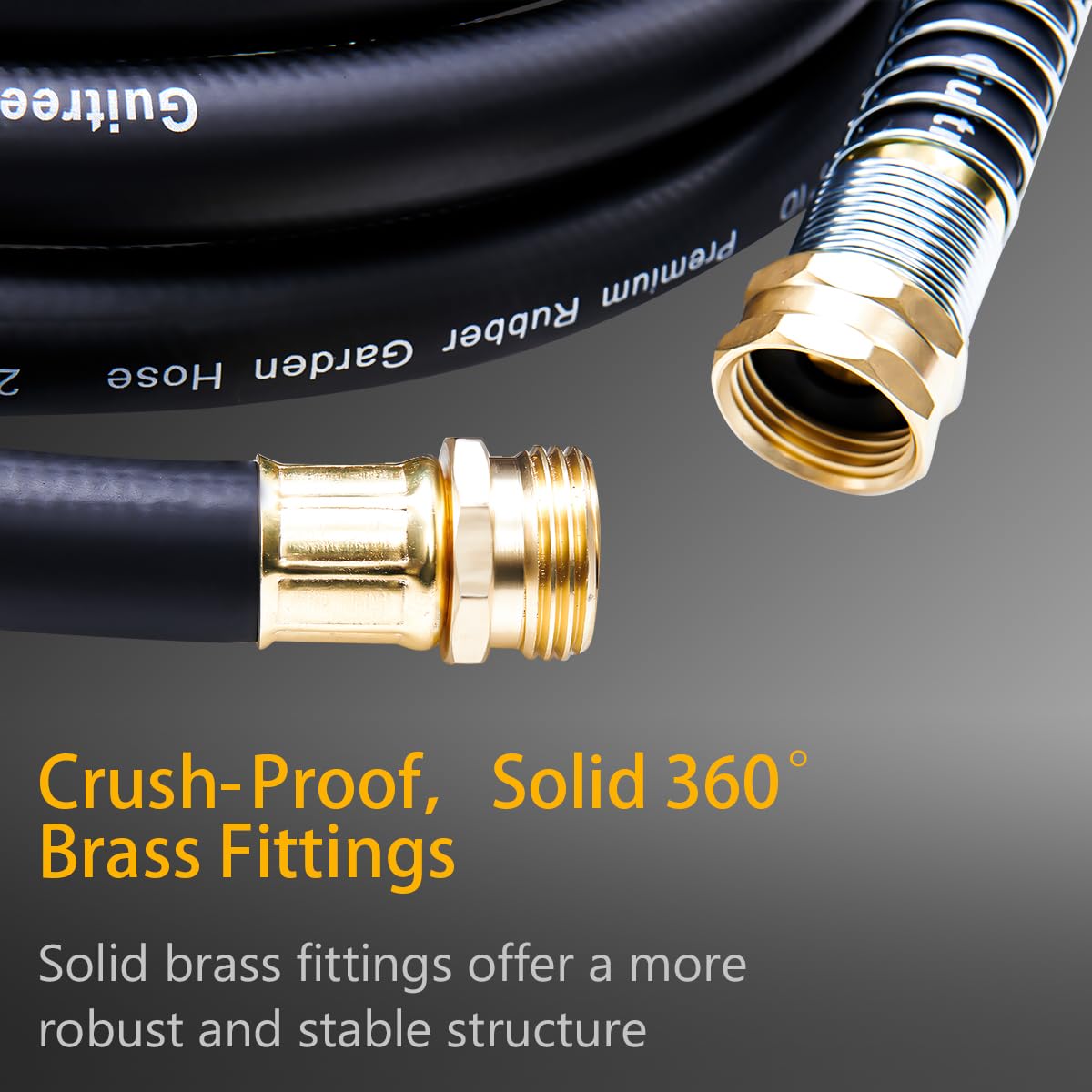 Brass GHT fittings on the Guitrees Leader hose ensure a secure connection.
