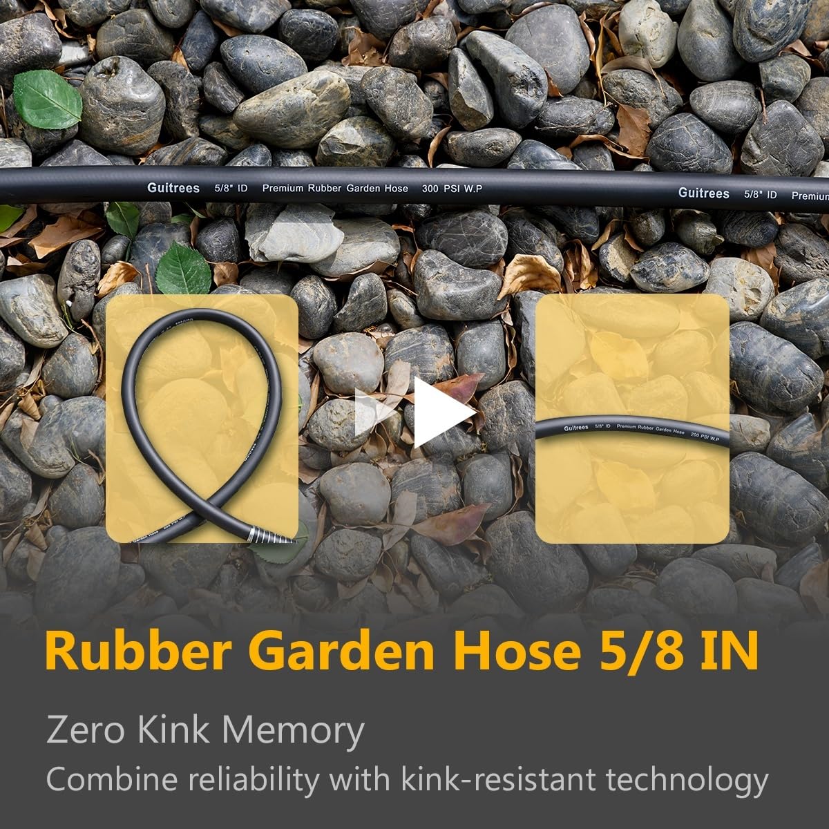 Kink-resistant design of the Guitrees Leader hose during bends and turns.