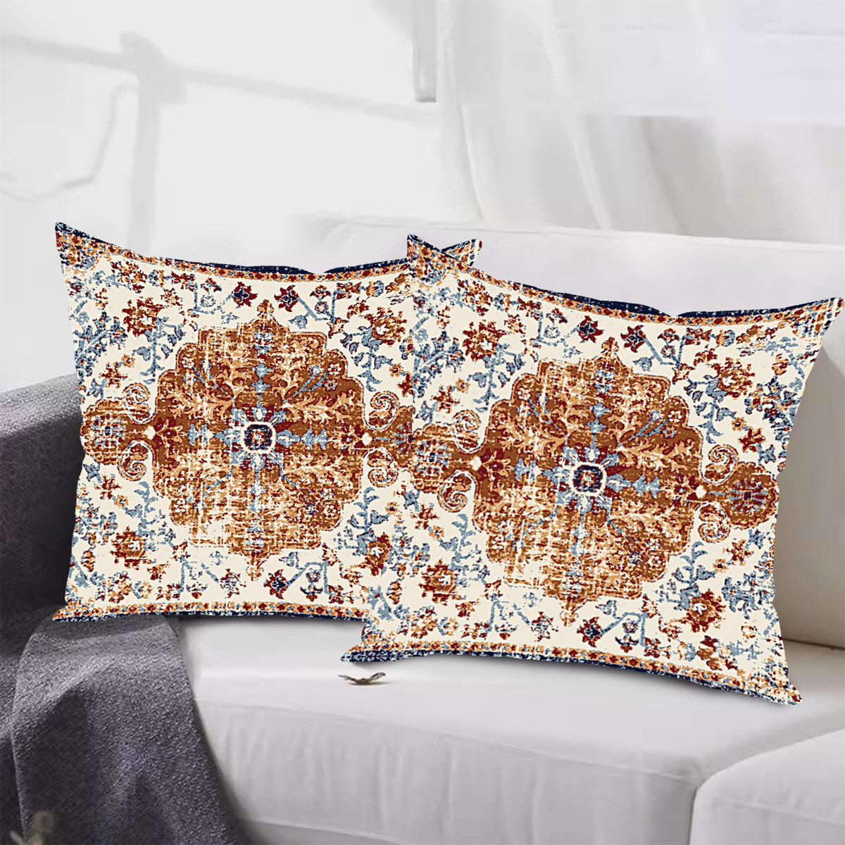 Gujiahone indoor-outdoor decor setup with 18x18 pillow covers.