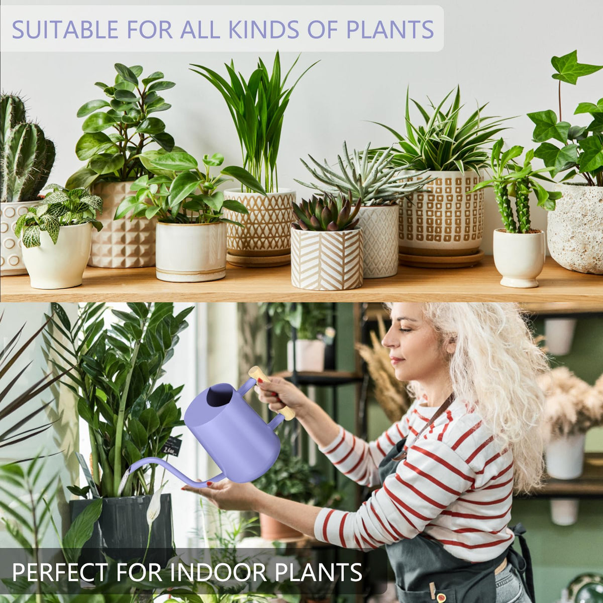 GUKJOB 35oz capacity watering can ideal for small table-top plants and bonsai
