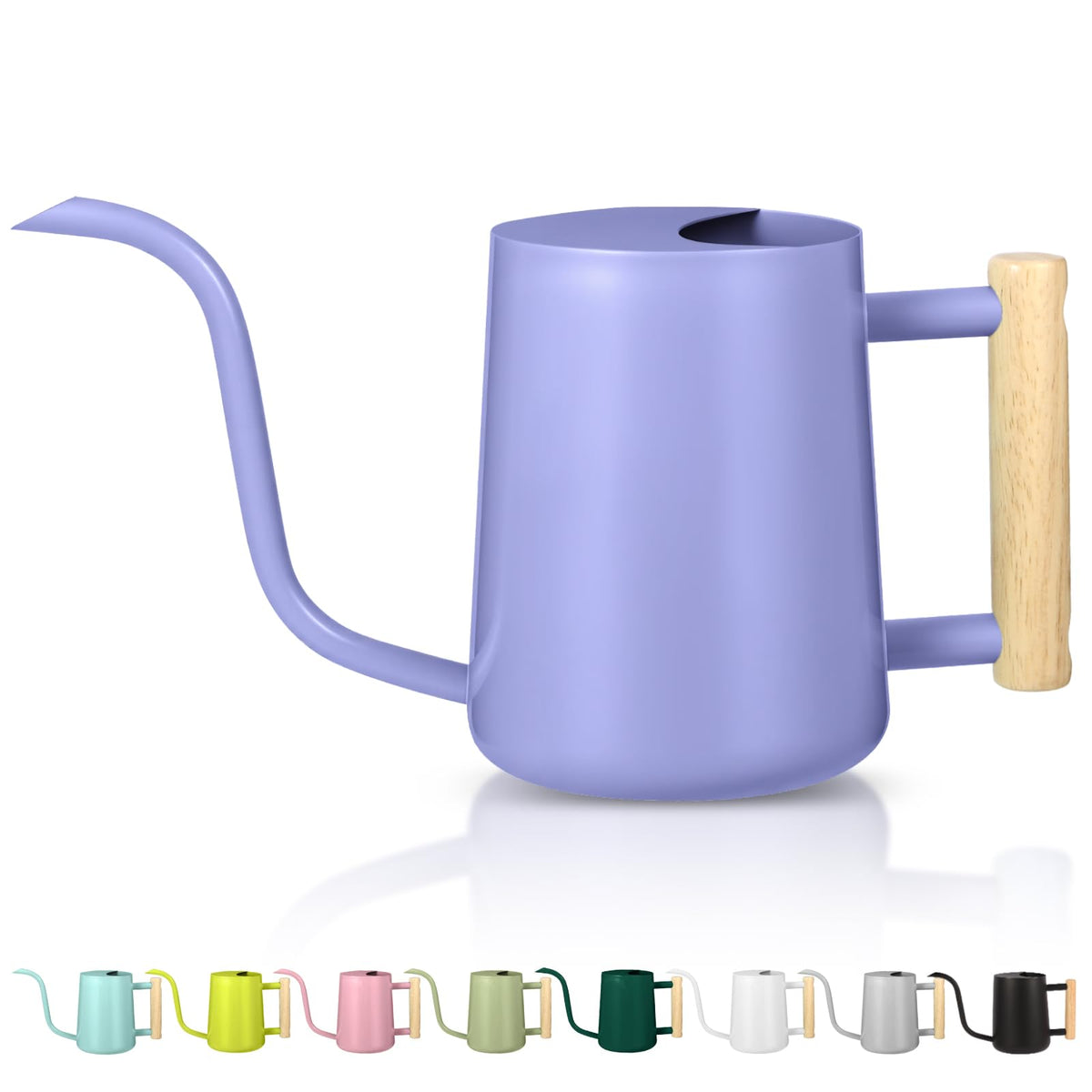 GUKJOB watering can for indoor plants with purple finish and long spout for precision watering