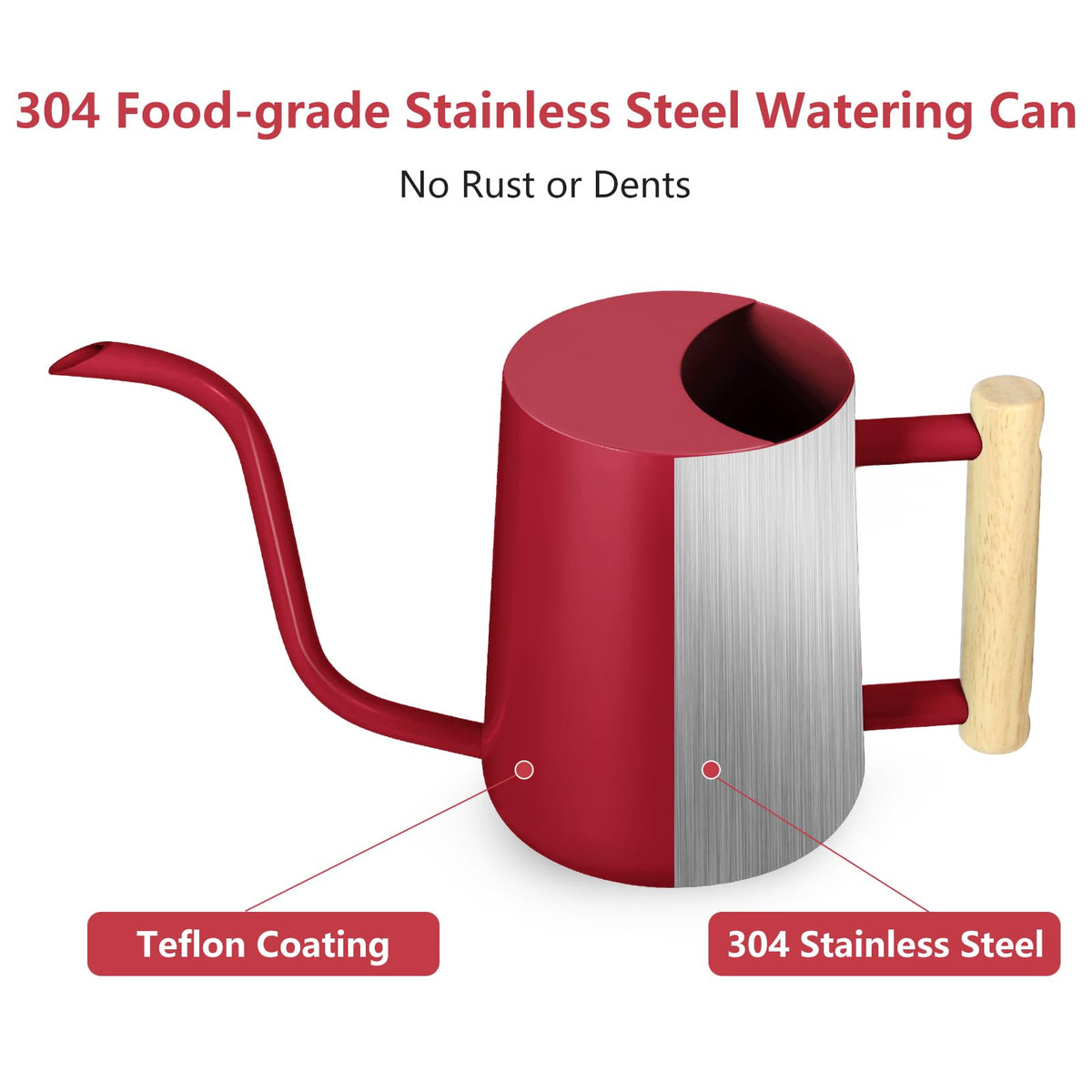 GUKJOB red can complements indoor décor while watering hanging plants