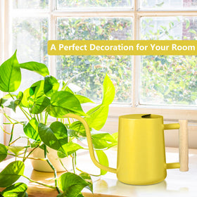 GUKJOB wooden handle watering can for comfortable grip