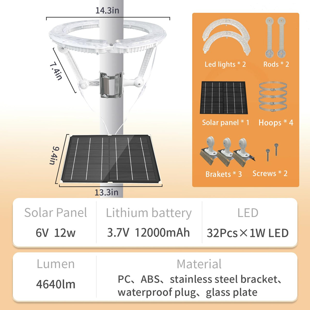 GULADUS flagpole light IP65 weatherproof for outdoors.