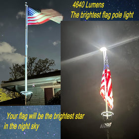 GULADUS flagpole light night illumination enhances flag visibility.