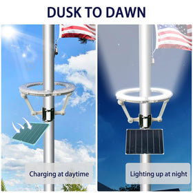 GULADUS flagpole light wraparound 360-degree illumination provides full coverage.