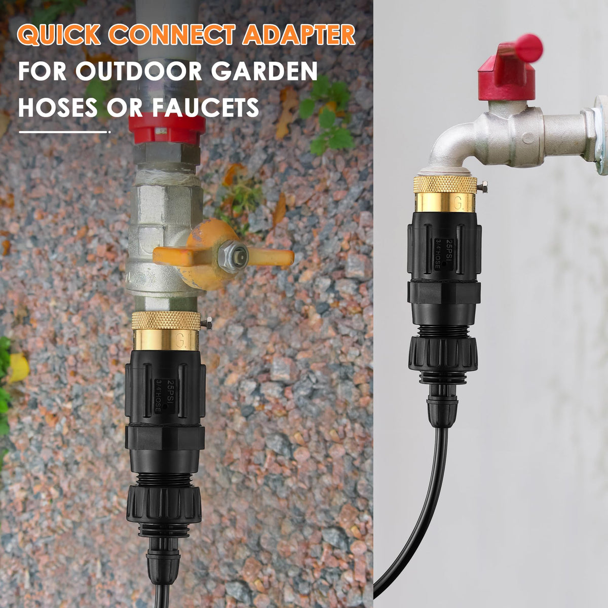 Gulfmew 25psi regulator detail illustrates consistent misting across plants.