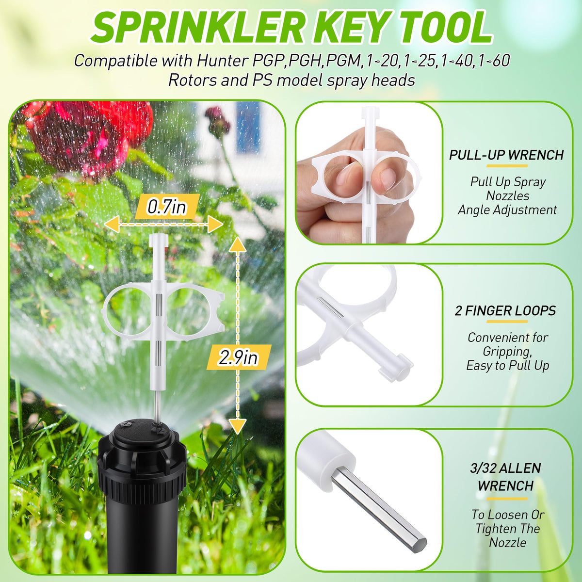 Gulfmew arc-radius tuning tool aids precise sprinkler patterns for efficient water use