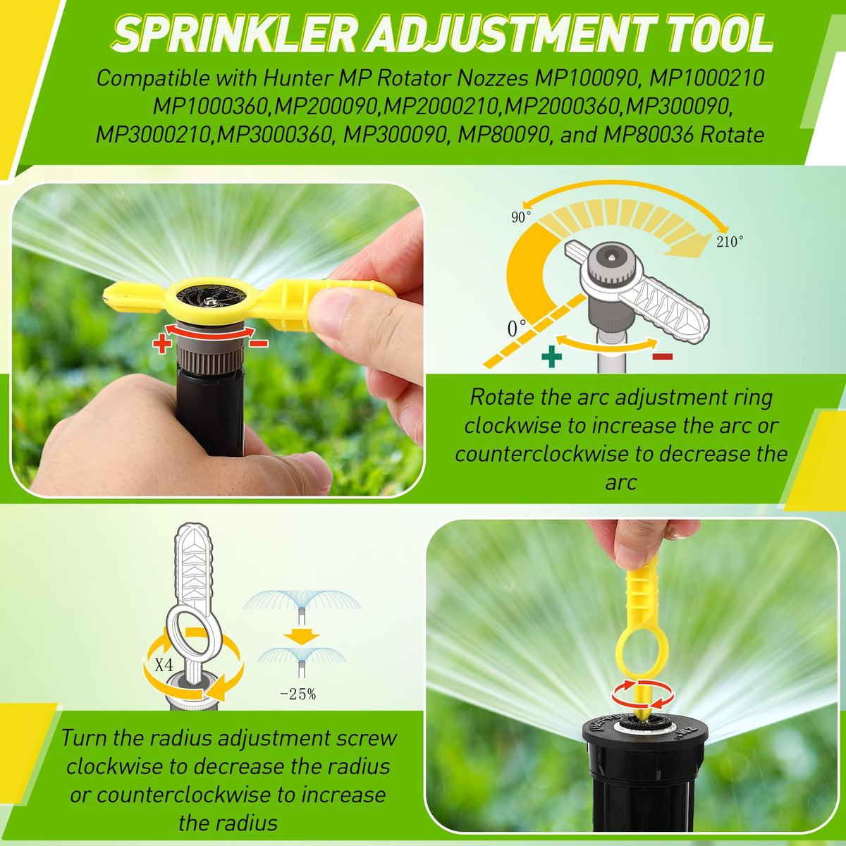 Bright Gulfmew yellow design improves tool visibility on turf.