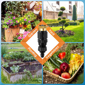 Gulfmew easy installation with quick-connect highlights timer compatibility for irrigation.