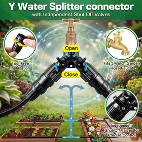 Gulfmew faucet adapter 3/4 to 1/2 inch shows leak-free drip hose connection