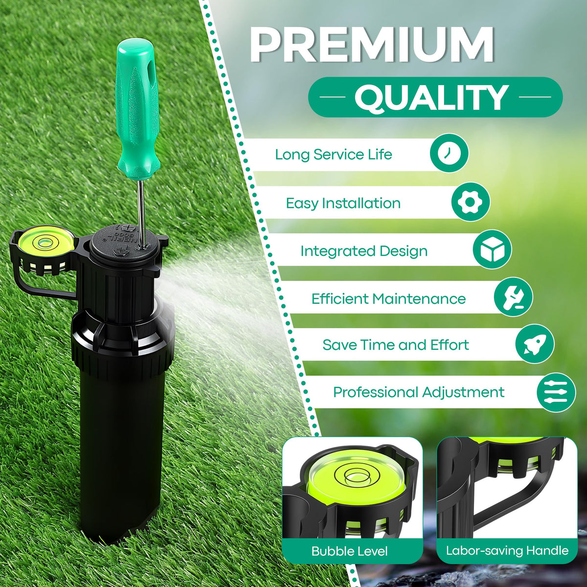 Gulfmew lawn irrigation maintenance kit enables quick sprinkler head lifting